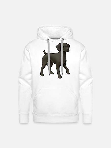 Dog German Shorthaired Pointer Black - Men's Premium Hoodie - white