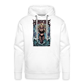Hardcore Evil Blonde  - Men's Premium Hoodie - white - Front - Liam (192cm)