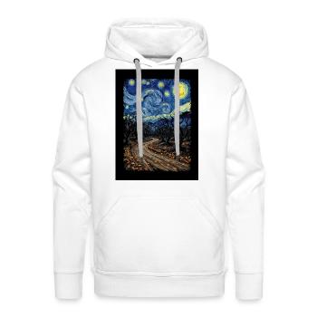 Spooky Starry Night Halloween Ghost Autumn Path - Men's Premium Hoodie - white - Front - Liam (192cm)