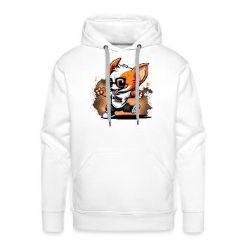 Little clever cartoon chihuahua dubbing - Men's Premium Hoodie - white - Front - Liam (192cm)