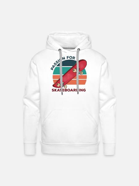 Passion For Skateboarding - Men's Premium Hoodie - white