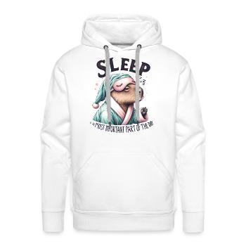 Sleepy Capybara in Comfy Pajamas - Men's Premium Hoodie - white - Front - Liam (192cm)