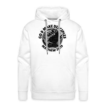 Go & Make Disciples – Matthew 28:19 - Men's Premium Hoodie - white - Front - Liam (192cm)