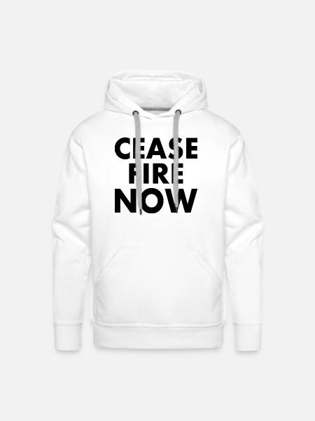 Ceasefire now - Men's Premium Hoodie - white