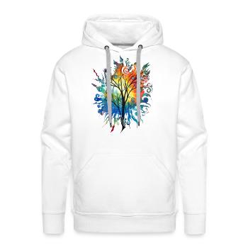 Abstract - Men's Premium Hoodie - white - Front - Liam (192cm)