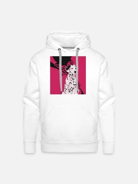Pink Dalmatian - Men's Premium Hoodie - white