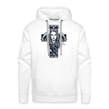Queens are born in March - Men's Premium Hoodie - white - Front - Liam (192cm)
