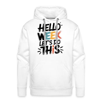 Hello Week - Men's Premium Hoodie - white - Front - Liam (192cm)