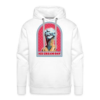 Ice Cream Day – Pop Art Cone - Men's Premium Hoodie - white - Front - Liam (192cm)