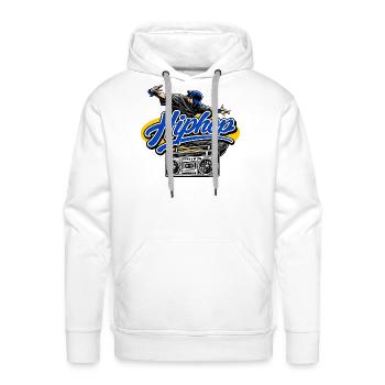 Hiphop Dancer Boombox Street Art - Men's Premium Hoodie - white - Front - Liam (192cm)