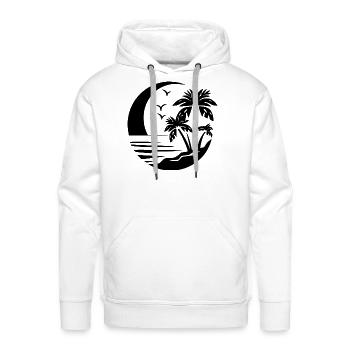 Retro Beach Scene - Men's Premium Hoodie - white - Front - Liam (192cm)