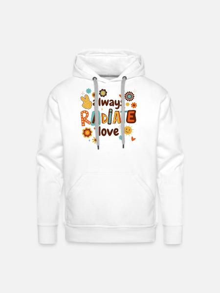 Always Radiate Love - Men's Premium Hoodie - white