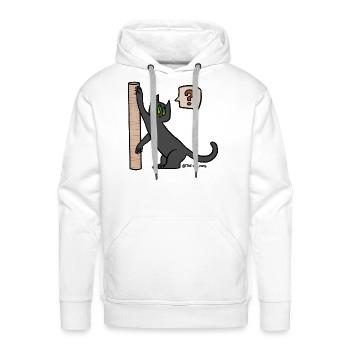 The Scratching Post Dilema - Men's Premium Hoodie - white - Front - Liam (192cm)