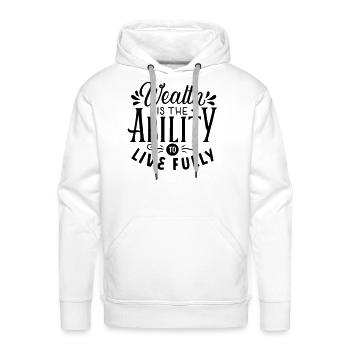 wealth money - Men's Premium Hoodie - white - Front - Liam (192cm)
