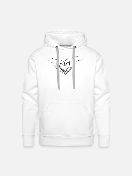 hand love - Men's Premium Hoodie - white