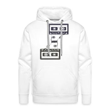 cassette tape clipart - 80s cassette tape clipart - Men's Premium Hoodie - white - Front - Liam (192cm)