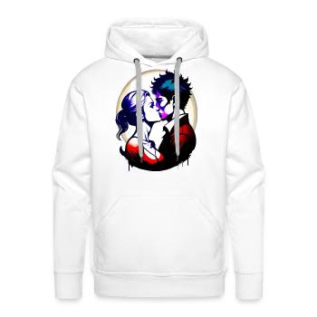 Under the Moon light A Passionate Kiss by the Coup - Men's Premium Hoodie - white - Front - Liam (192cm)