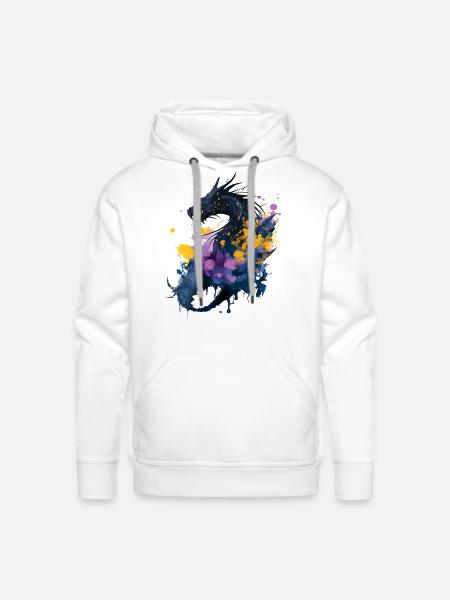 Dragon Fury - Men's Premium Hoodie - white