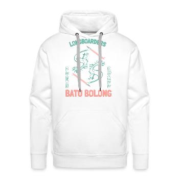 Longboarders Batu Bolong - Men's Premium Hoodie - white - Front - Liam (192cm)