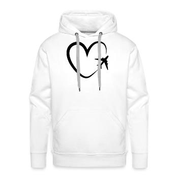 Love heart airplane travel gift - Men's Premium Hoodie - white - Front - Liam (192cm)
