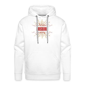 Brisbane Sunburst Lettering - Men's Premium Hoodie - white - Front - Liam (192cm)