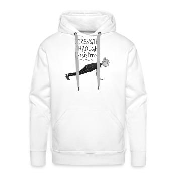 Design d’art graphique tendance - Molleton à capuche Premium pour homme - blanc - Devant - Liam (192cm)