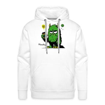 Grumpy Green Monster with Mug - Men's Premium Hoodie - white - Front - Liam (192cm)