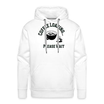 Coffee Loading Arc Please Wait - Men's Premium Hoodie - white - Front - Liam (192cm)