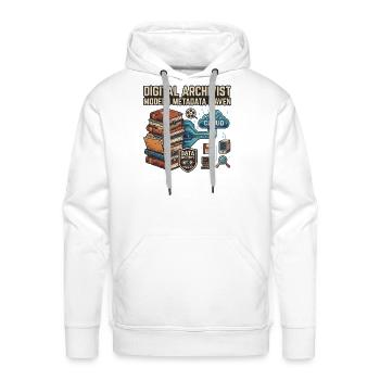Digital Archivist Modern Metadata Maven Design - Men's Premium Hoodie - white - Front - Liam (192cm)