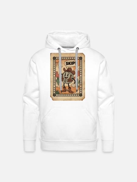 Desert Cowboy Skip Card - Men's Premium Hoodie - white