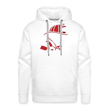 Fire Dog Profile Icon - Men's Premium Hoodie - white - Front - Liam (192cm)