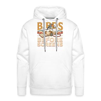 birds before screens - Men's Premium Hoodie - white - Front - Liam (192cm)