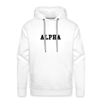 Alpha - Men's Premium Hoodie - white - Front - Liam (192cm)