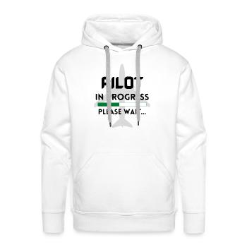pilot in progress future pilot airplane aircraft - Men's Premium Hoodie - white - Front - Liam (192cm)