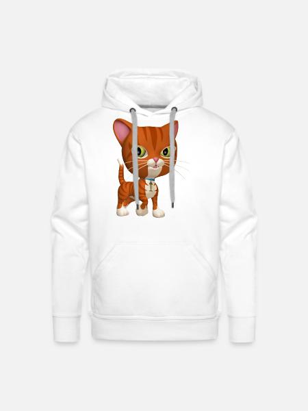 Orange Tabby Cat - Men's Premium Hoodie - white