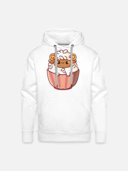 Rice Lamb - Men's Premium Hoodie - white