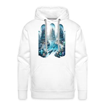 Aquatic Metropolis The Future Beneath Waves - Men's Premium Hoodie - white - Front - Liam (192cm)