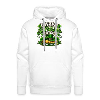 Happy St. Patrick’s Day Lucky to Be Me – Irish Sha - Men's Premium Hoodie - white - Front - Liam (192cm)