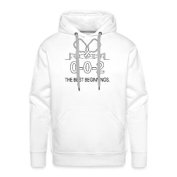 0-0-2 The Best Starts Indoor Pickleball Graphic - Men's Premium Hoodie - white - Front - Liam (192cm)