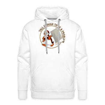 Penguin Axe Badge - Men's Premium Hoodie - white - Front - Liam (192cm)