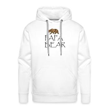 Papa Ours Shirt - Molleton à capuche Premium pour homme - blanc - Devant - Liam (192cm)