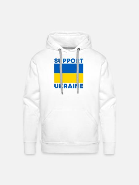 Support Ukraine - Men's Premium Hoodie - white