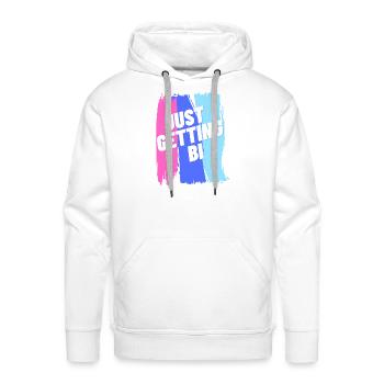 Just Getting Bi - Men's Premium Hoodie - white - Front - Liam (192cm)