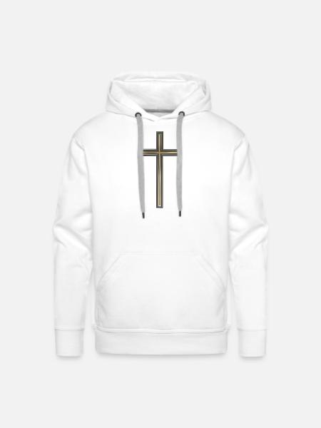 Christian cross - Men's Premium Hoodie - white