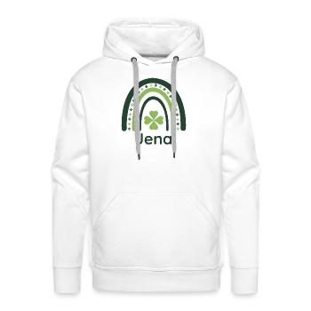 Jena Clover Boho Rainbow - Men's Premium Hoodie - white - Front - Liam (192cm)
