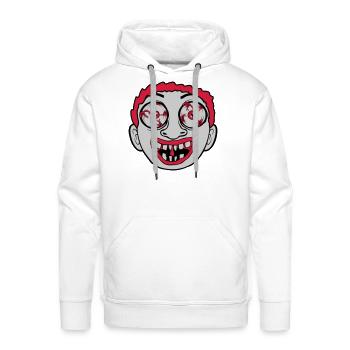 Crazy creepy horror face - Men's Premium Hoodie - white - Front - Liam (192cm)