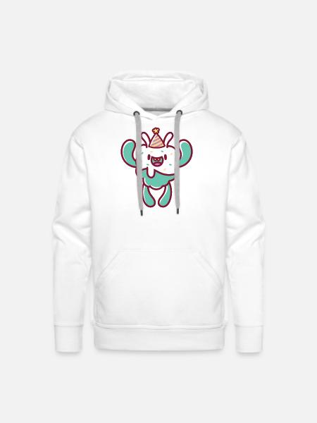 Green Monster Party 8 - Men's Premium Hoodie - white