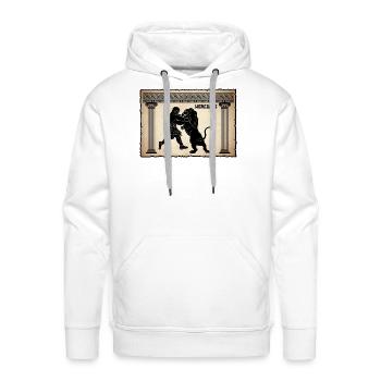 Greek Mythology Gifts Greece Mythology Art Lion He - Men's Premium Hoodie - white - Front - Liam (192cm)