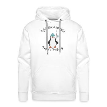 Fisherman Penguin - Men's Premium Hoodie - white - Front - Liam (192cm)