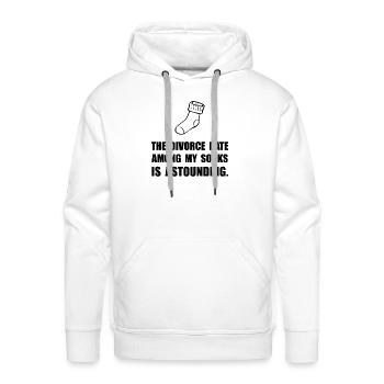 Sock Divorce Rate - Men's Premium Hoodie - white - Front - Liam (192cm)